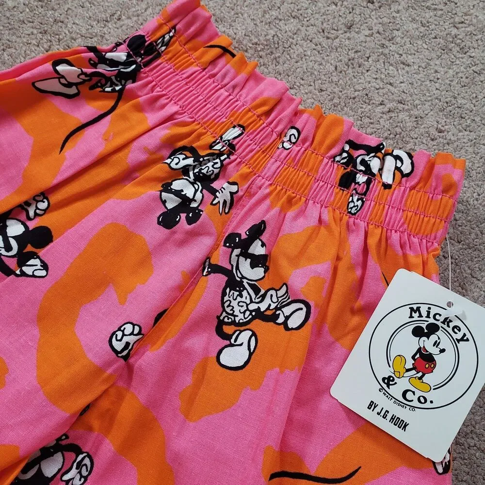 Rare Vintage 80s Mickey And Co Nwt Girls Shorts Elastic Waist Cotton Size S/4